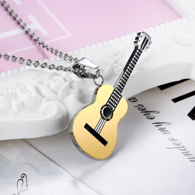 Personalized Stainless Steel Guitar Pendants 2020 Fashion Silver Plated Occasion Gift