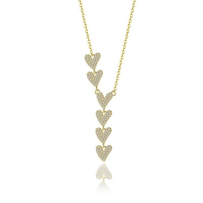 Women's Niche Design Geometric Heart S925 Sterling Full Diamond Necklace for Luxury