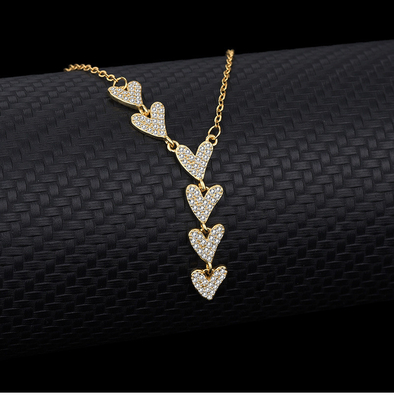 Women's Niche Design Geometric Heart S925 Sterling Full Diamond Necklace for Luxury