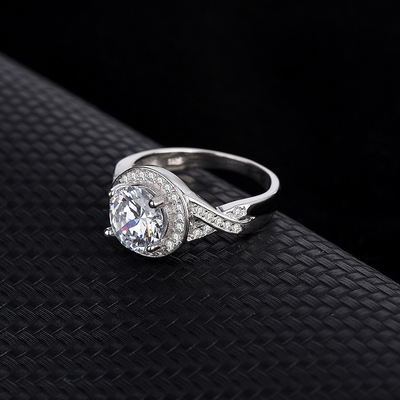 Elegant Letter Zircon S925 Sterling Silver Ring with Eight Hearts Eight Arrows Design