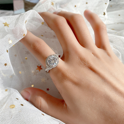 Elegant Letter Zircon S925 Sterling Silver Ring with Eight Hearts Eight Arrows Design