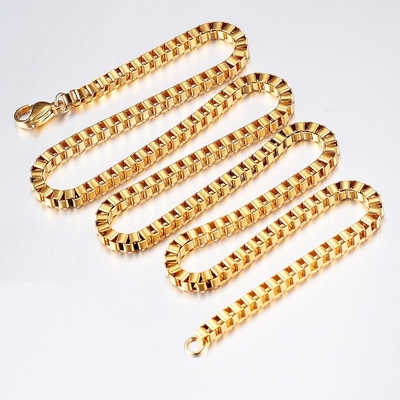DIY Jewelry Making Men Women 1.1mm/2mm/2.5mm/3mm Stainless Steel Box Chain Necklace