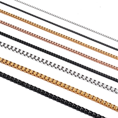 DIY Jewelry Making Men Women 1.1mm/2mm/2.5mm/3mm Stainless Steel Box Chain Necklace