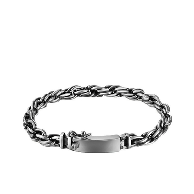 Contracted Twine 925 Silver Double Safety Buckle Pin Bracelet Perfect for Men and Women