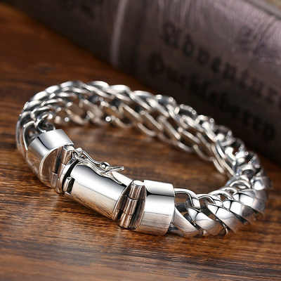 Men's Fashion Retro Bracelet Overbearing and European Version in S925 Sterling Silver