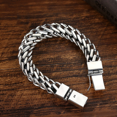 Men's Fashion Retro Bracelet Overbearing and European Version in S925 Sterling Silver
