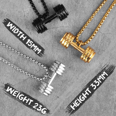 Pendant Jewelry Type Gold Black Dumbbell Fitness Men Necklaces Pendants Chain for Male