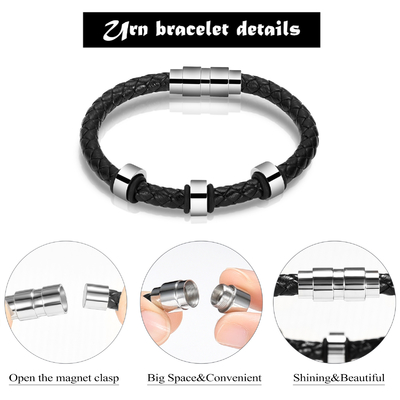 Bracelets for Ashes Unisex Urn Bracelet Genuine Leather Ashes Memorial Keepsake Jewelry