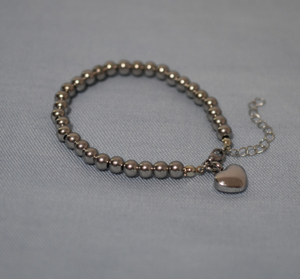 OEM/ODM Smooth Heart-Shaped Ashes Perfume Bottle Memorial Stainless Steel Women's Bracelet
