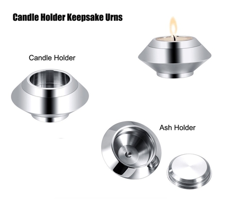 Picture High Polished Candlestick Urn for Human/Pet Ashes Cremation Jewelry Keepsake