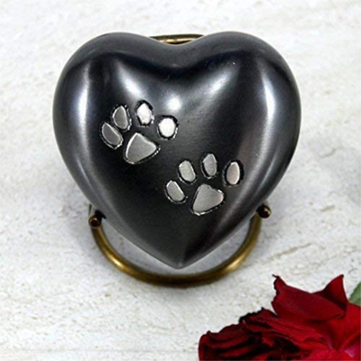 Blue Paw Print Heart Shaped Pet Urn Unique Design and Excellent for Your Furry Friend
