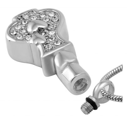 Stainless Steel Mini Heart Necklace Crystal Vase Pendant for Cremation Ashes Keepsake