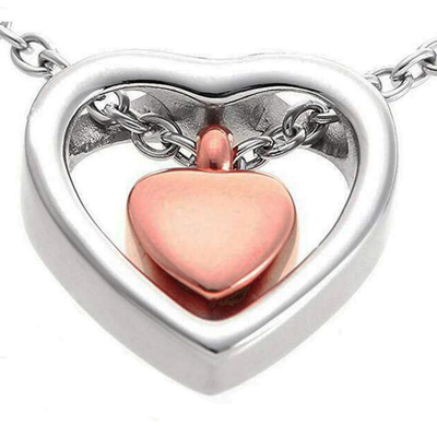 Charm Pendants Type Rose Gold Double Peach Heart Stainless Steel Openable for Gifting