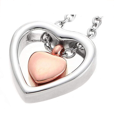 Charm Pendants Type Rose Gold Double Peach Heart Stainless Steel Openable for Gifting