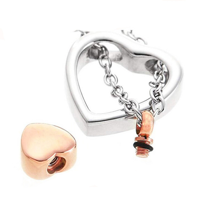 Charm Pendants Type Rose Gold Double Peach Heart Stainless Steel Openable for Gifting