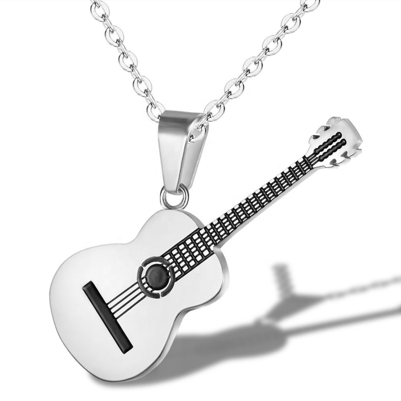 Personalized Stainless Steel Guitar Pendants 2020 Fashion Silver Plated Occasion Gift
