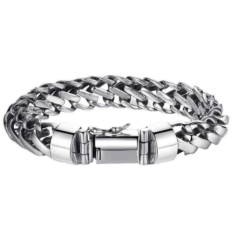 Men's Fashion Retro Bracelet Overbearing and European Version in S925 Sterling Silver