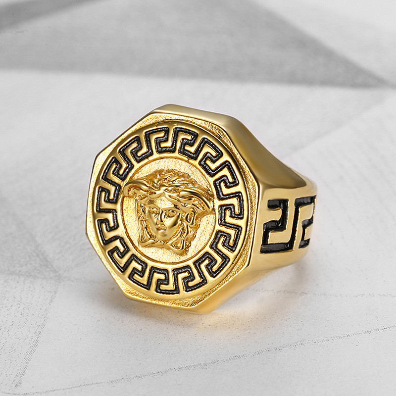 Personality Punk Style Fashion Tide Ancient Greek Mythology Men's Ring for Anniversary